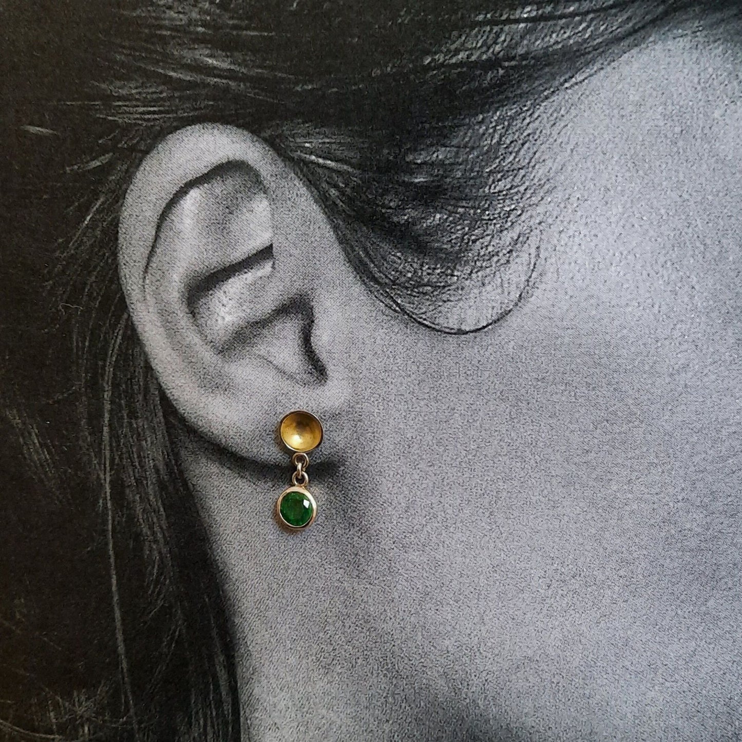 NAOMI SCHWARTZ | EMERALD & GOLD DROP EARRINGS