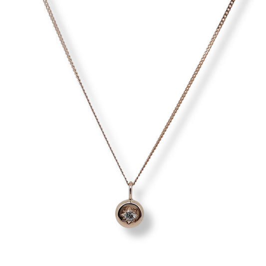 NAOMI SCHWARTZ | ROSE GOLD WHITE SAPPHIRE DOT PENDANT