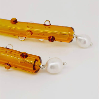 YO - DAN | GLASS PEARL DROP EARRINGS